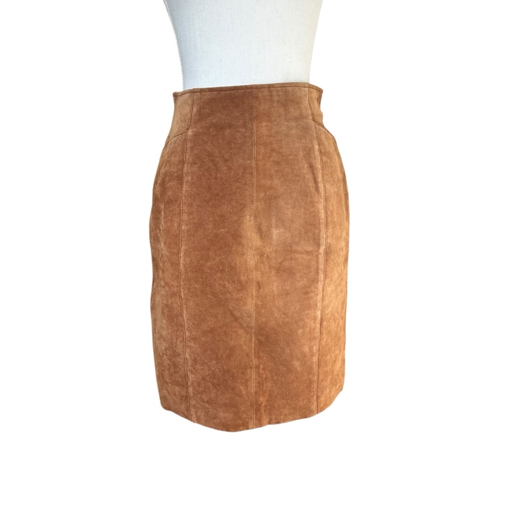 Wilson's Suede Skirt Size 8 Camel Tan 100% Genuine‎ Leather Style 6105
